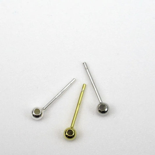 1Pair Solid 925 Sterling Silver Earring Studs Ear Post Making with Silicon Hollow for Jewelry Findings DIY Accessories