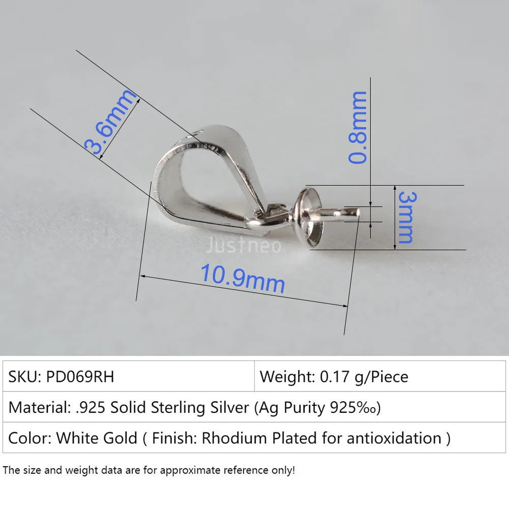 solid 925 sterling silver eye pin with cap and slide pinch bail necklace pendant connector,jewelry diy