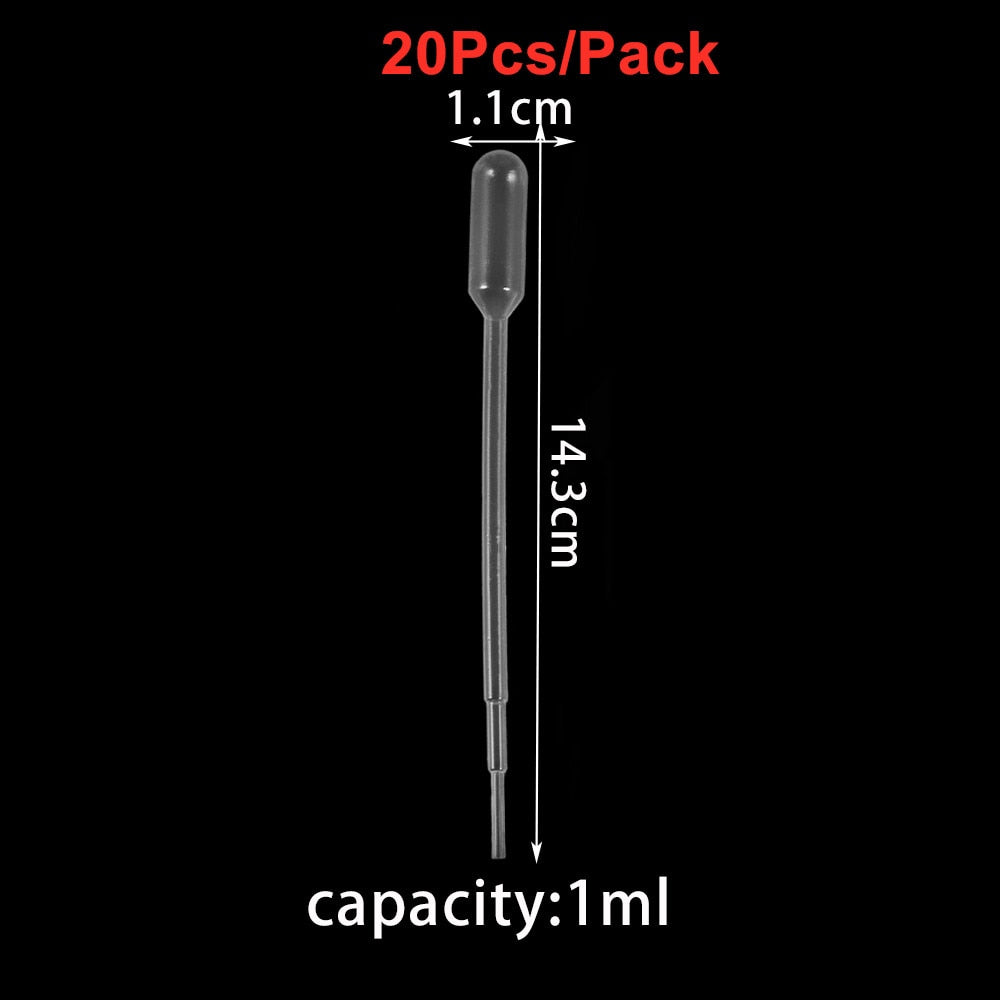 Pipettes à presser jetables en plastique, 20 à 200 pièces, 0.2 à 3ML pour la fabrication de bijoux en résine