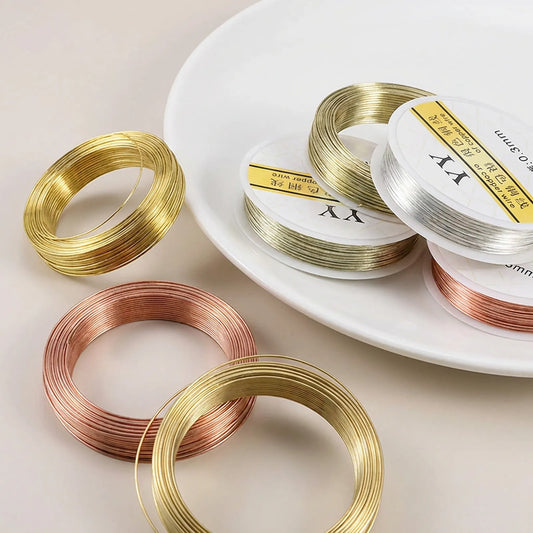 Colored copper wire available in light gold, gold, KC gold, silver and rose gold