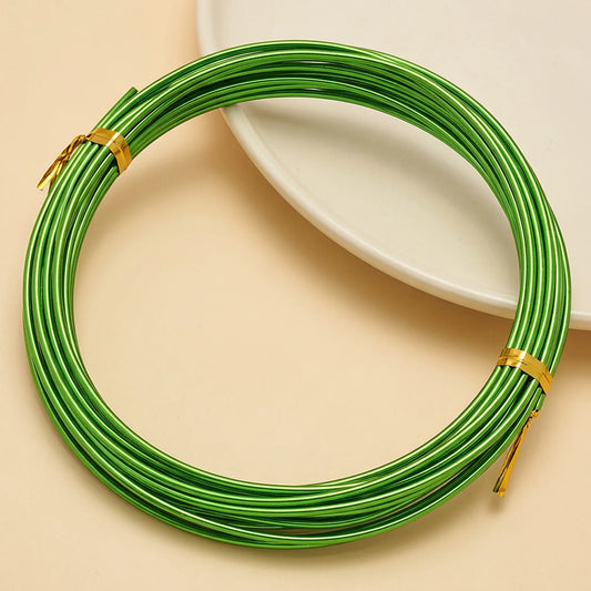 green anodized round aluminum craft wire for jewelry making