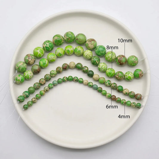 Green sea sediment jasper beads available in multiple sizes