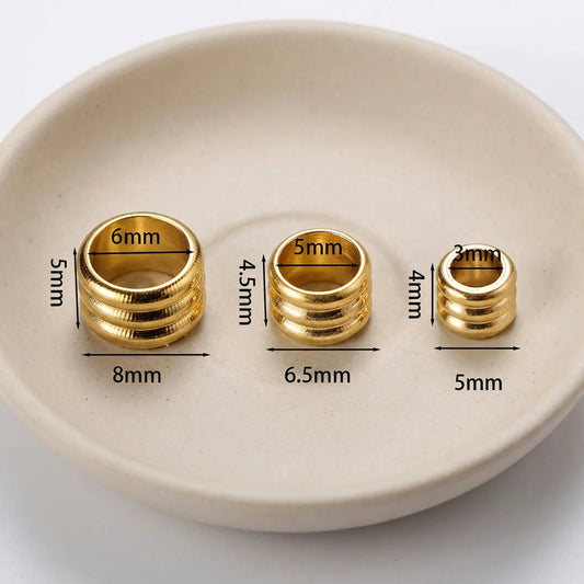 Large hole tube spacer beads size guide with 3mm 5mm and 6mm holes