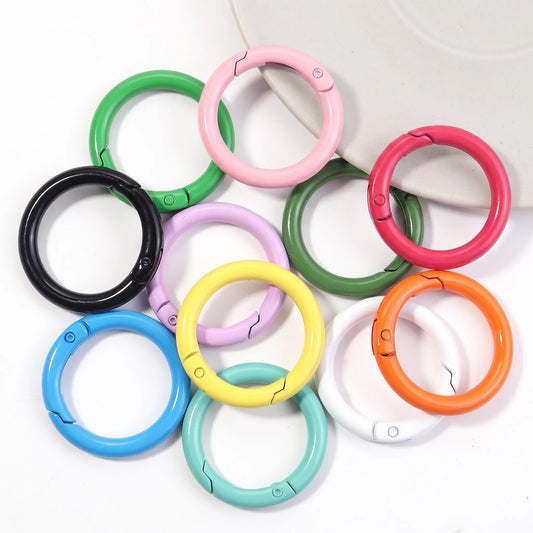 Multicolor round carabiner clasps showing available color options