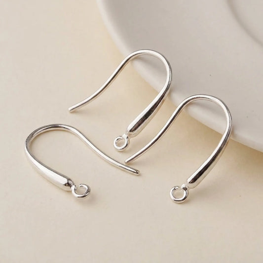 Sterling silver fish hook ear wires with bottom loop for attaching beads and charms