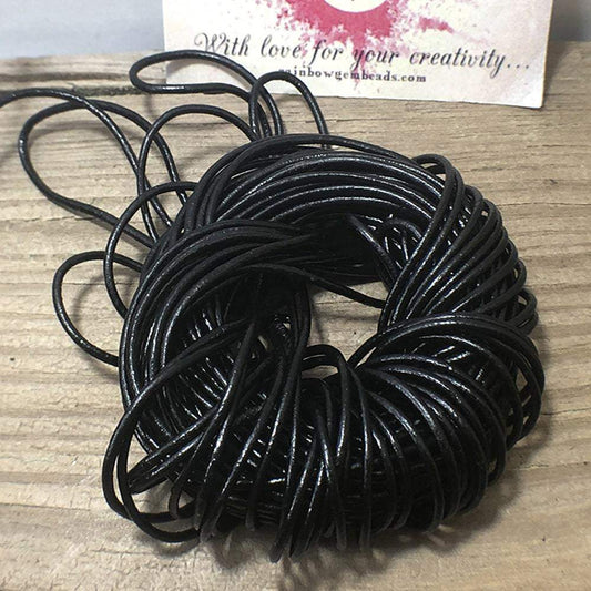 10/100 meters Black Genuine Leather Cord (Thread, wire)
