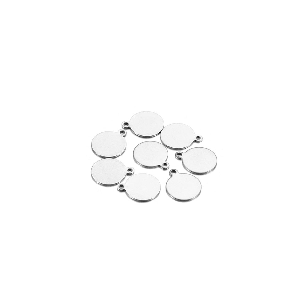 10-50pcs 6-30mm Stainless Steel Round Pendant Blanks