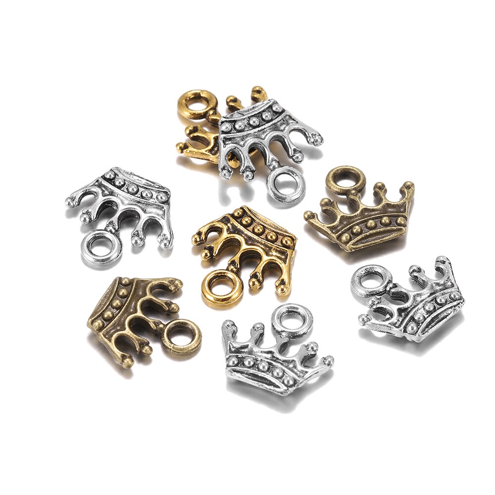 20 Stück 13x14mm tibetische Charms Kronenanhänger