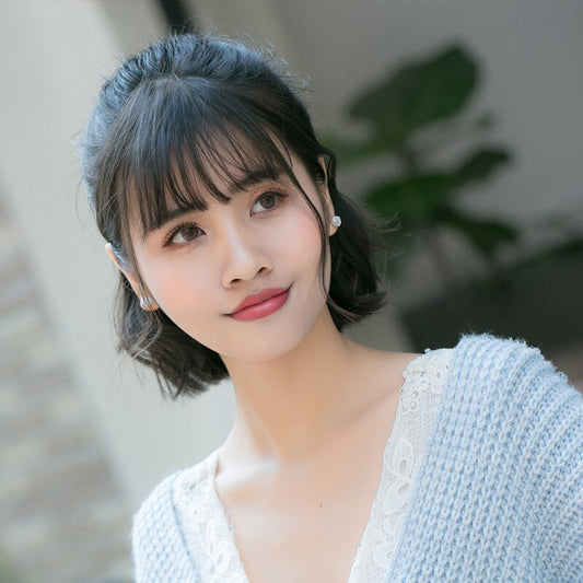 Runde Schothorn-Ohrstecker, 925er Sterlingsilber