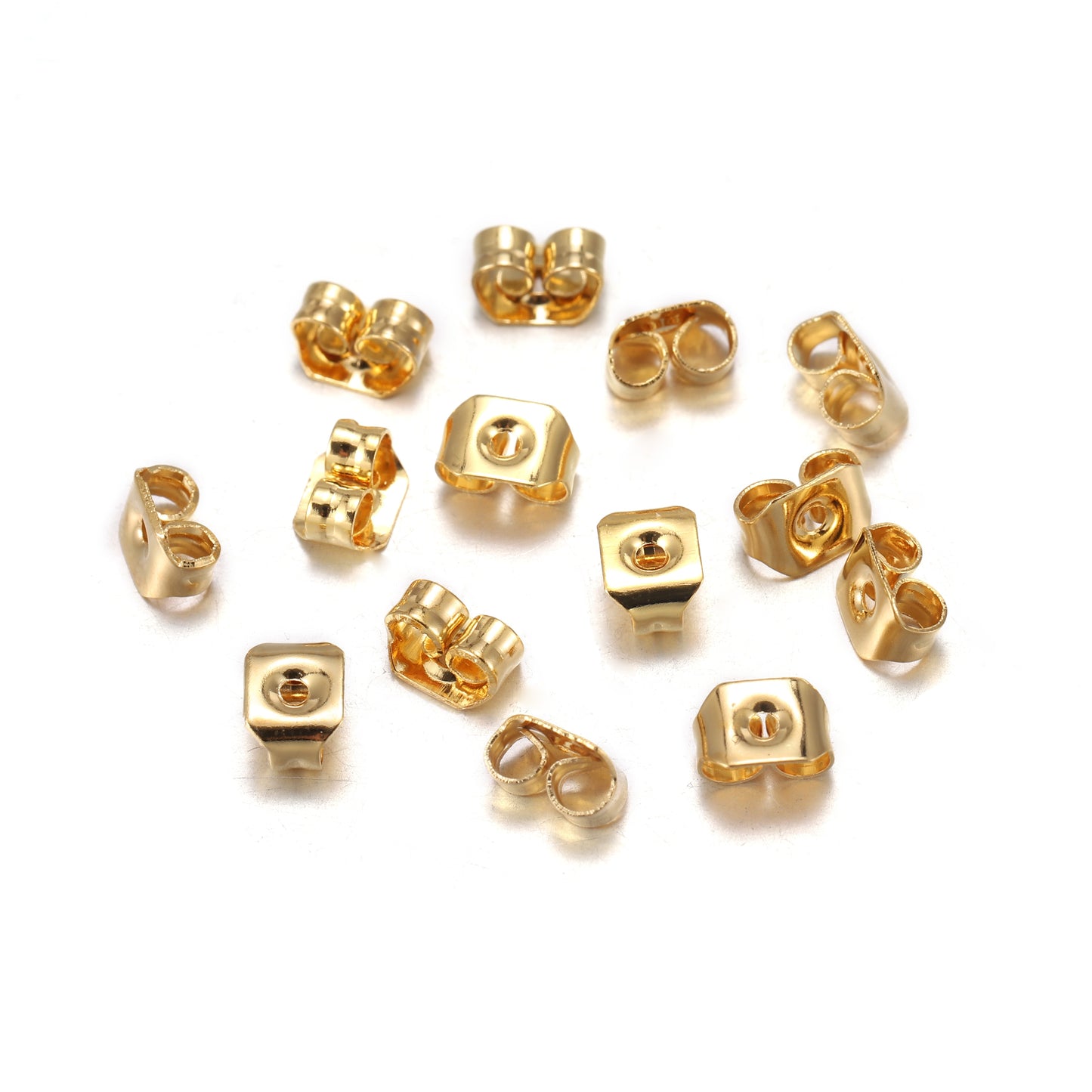 Boucle d'oreille à tige en acier inoxydable doré de 5 à 12 mm, 20 pièces