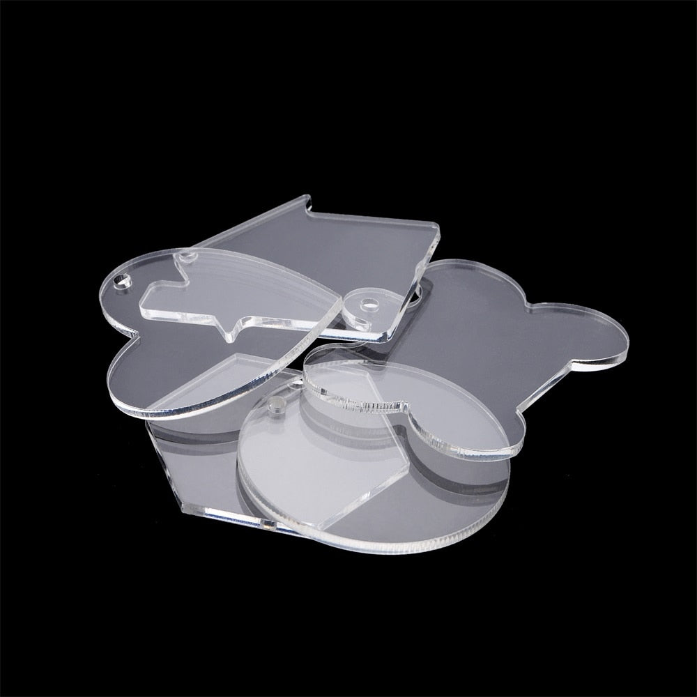 Anhänger-Set aus Acryl und Leder