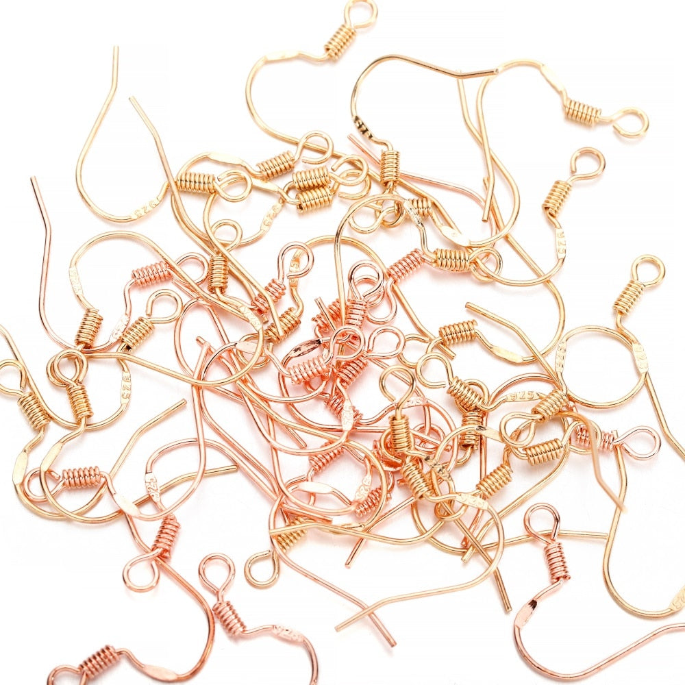 0.6x15mm Earring Clasps Hooks, 50Pcs