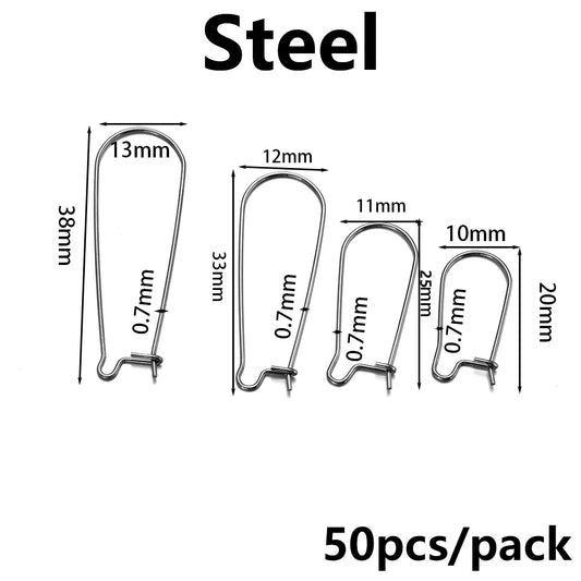 Créoles de boucles d'oreilles à boucle française en acier inoxydable, 20 à 50 pièces