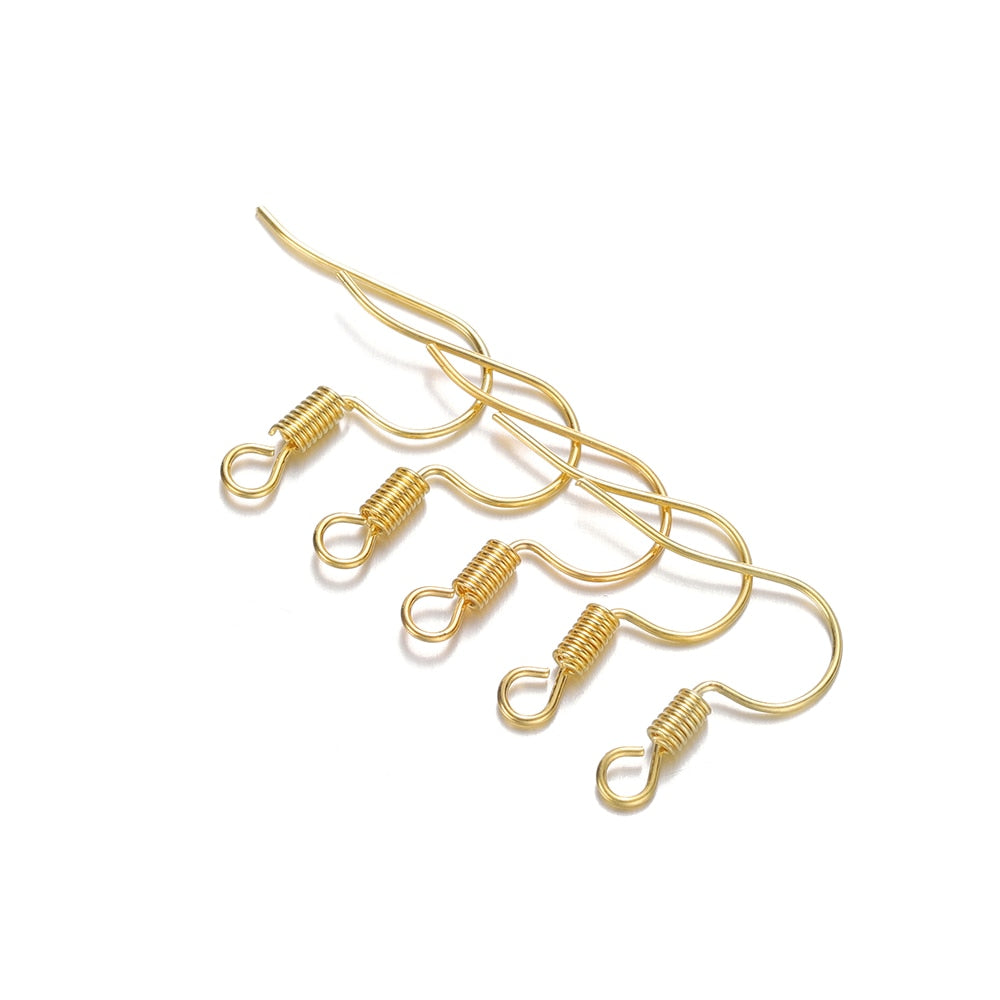 Crochets de boucles d'oreilles simples en métal, 100 pièces