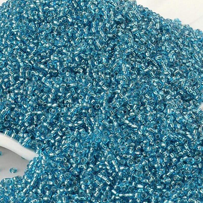 Blue Lined Tiny Miyuki Delica seed beads, 2mm 12/0 japanese preciosa rocaille beads round small glass, 1000pcs