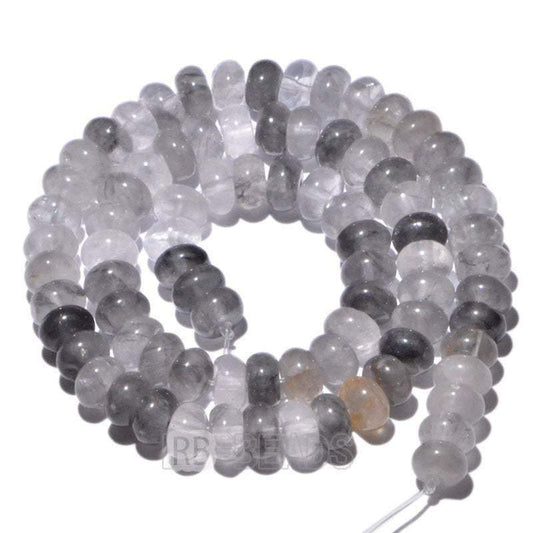 gem semiprecious Natural Rondelle Cloudy Gray Quartz Beads, Smooth Matte and Faceted , Disk Stone Loose 4x6mm 5x8mm Jewelry beads, 15.5” str