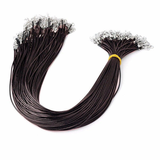 Genuine leather Necklace Cord, Thread Silver Plated Lobster Clasp, 2mm 3mm round rope