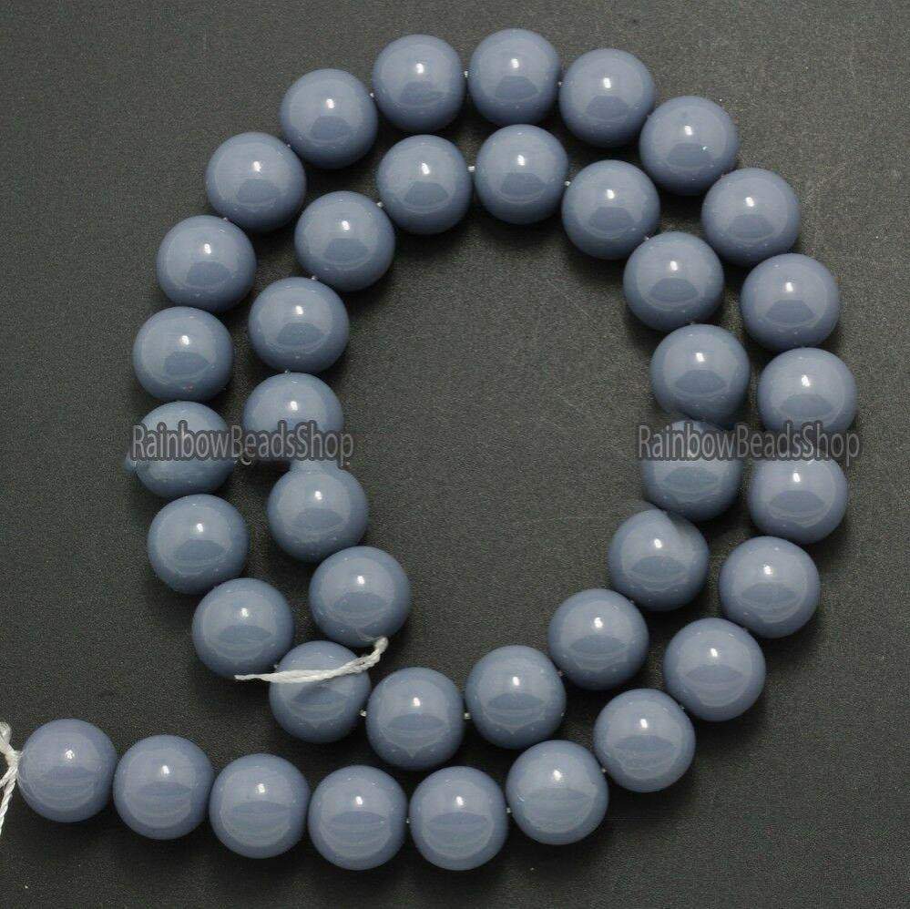 Gray Coated Czech Glass Pearl Smooth Round Beads, 4-16mm