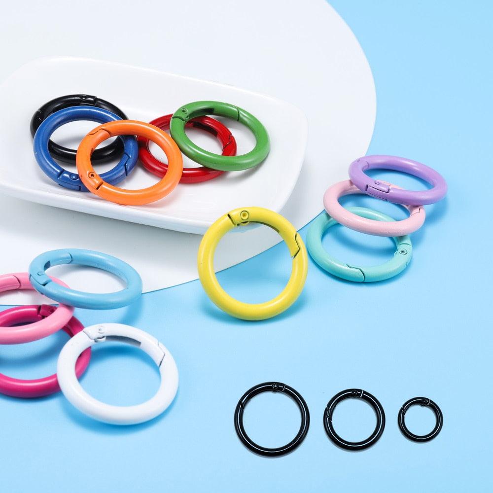 Metal Openable Round Carabiner Keychain Clasps, Multicolor
