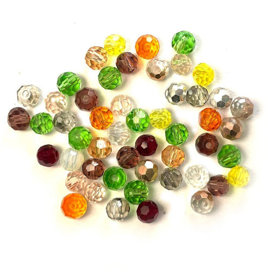 Mixed Topaz Czech Crystal 4mm Faceted Round Loose Beads, 100 pcs For Bracelet Necklace Jewelry Making