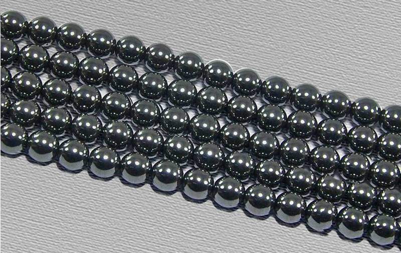 Natural Black Hematite Beads, Round, 2-12mm, 15.5'' strand