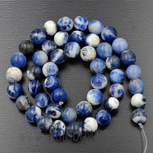 Natural Blue Sodalite Beads, Blue Gemstone beads, Stone Beads, Spacer Beads, Round Natural Beads, Full Strand, 4mm 6mm 8mm 10mm