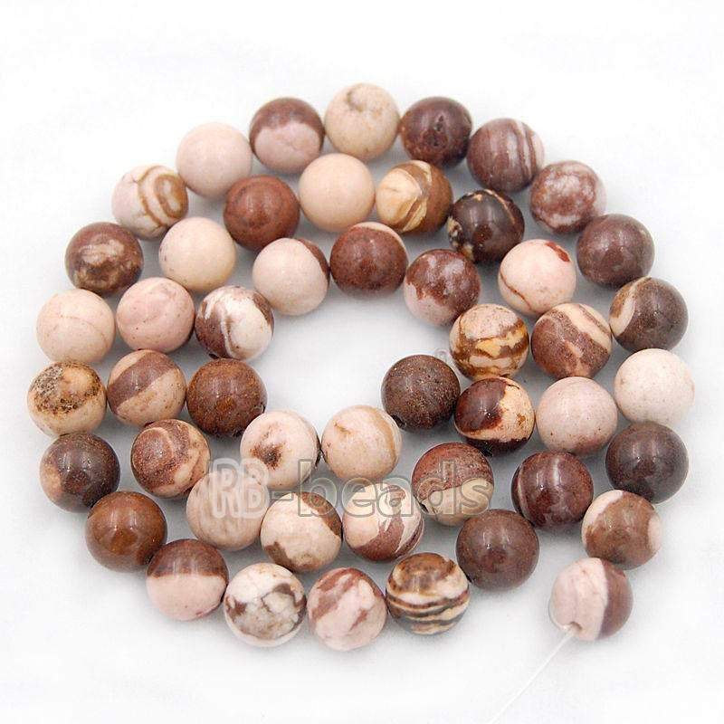 Natural Brown Mexican Zebra Jasper beads, 4-10mm Round, 15.5'' strand