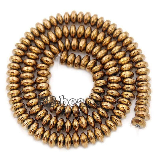 Natural Copper Hematite Rondelle Beads, 2-10mm 16'' strand