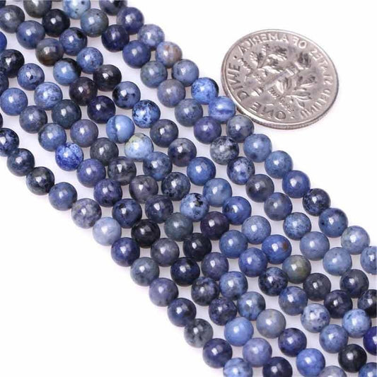 Natural Dark Blue Semi Precious rare Dumortierite beads, 6-12mm