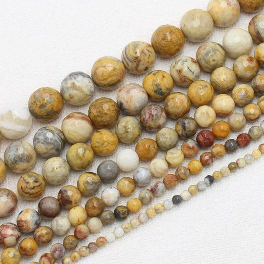 Natural Faceted Crazy Agate beads, Round 6-12mm, 15.5'' inch strand