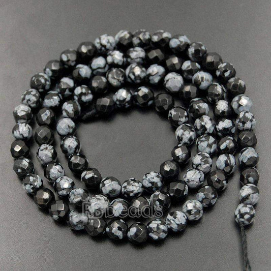 Natural Faceted SnowFlake Jasper Beads, 4-8mm, 15.5'' strand