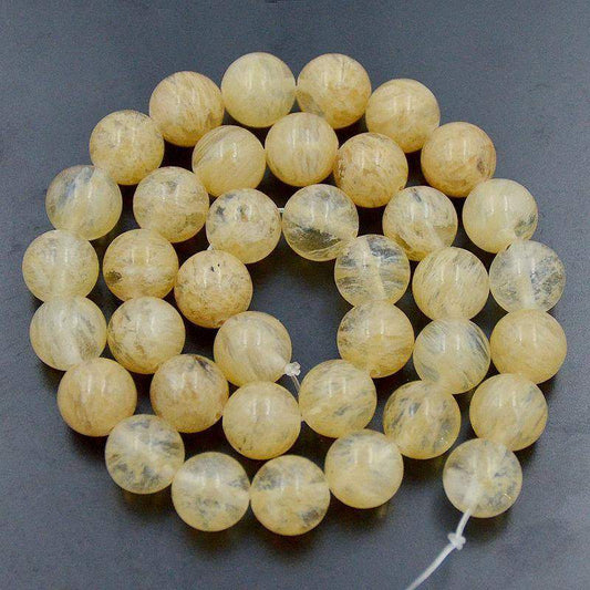Natural Faceted Yellow Quartz Beads, Gemstone Beads, Stone Round Natural Beads, 15''5 4mm 6mm 8mm 10mm 12mm 14mm