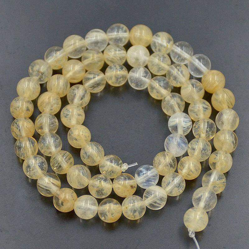 Natural Faceted Yellow Quartz Beads, Gemstone Beads, Stone Round Natural Beads, 15''5 4mm 6mm 8mm 10mm 12mm 14mm