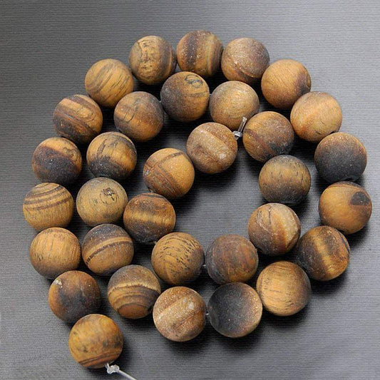 Natural Matte Brown Yellow Tiger Eye Beads, Gemstone Beads Jewelry Round Stone Beads 4mm 6mm 8mm 10mm 12mm, 15''5 strand