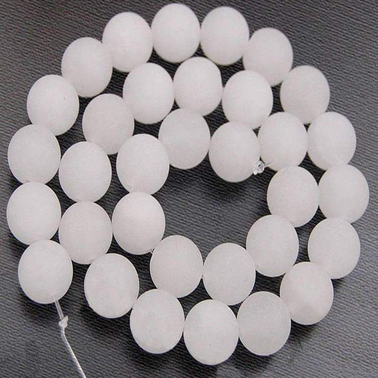 Natural Matte White Jade Beads, 4-12mm, 15.5'' strand
