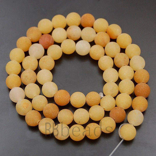 Natural Matte Yellow Aventurine Beads, 4-12mm, Round, 15.5'' inch str.