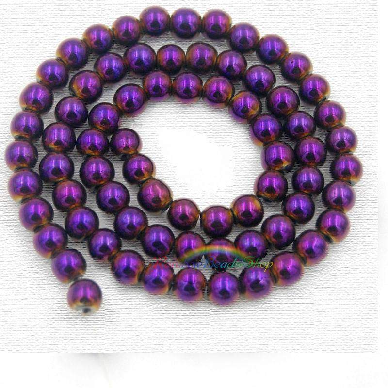 Natural Purple Hematite Beads, 2-10mm Round 15.5''' full strand