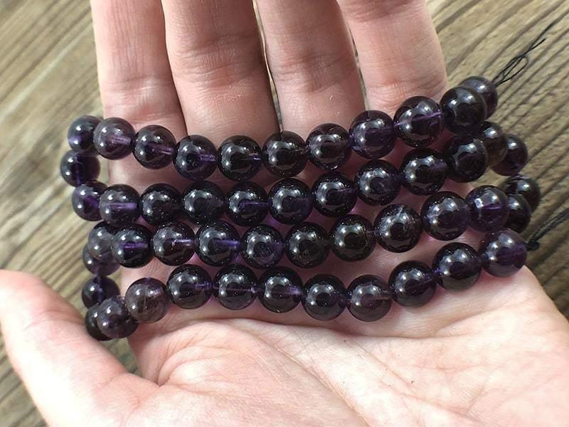 Natural Round Amethyst Beads, Size 2-12 mm, 15.5 inch strand