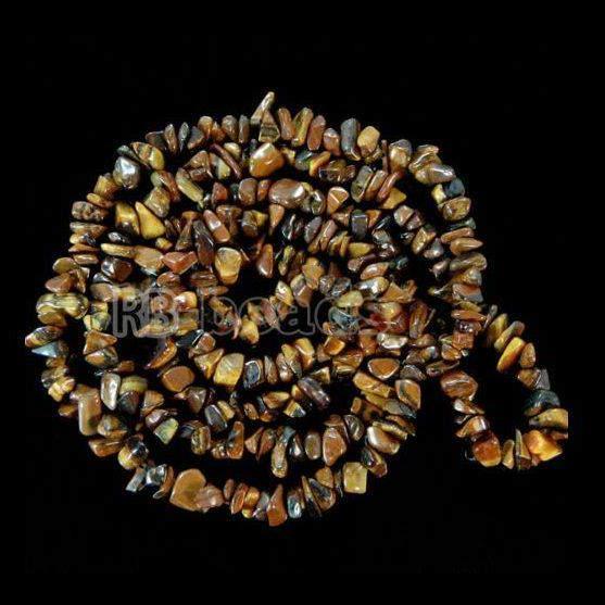 Natural Yellow Tiger Eye Chip Beads, Gemstone Spacer Beads, Polished Stone Smooth Beads, 5~8mm 34 Inc per strand, Wholesale Jewelry bead