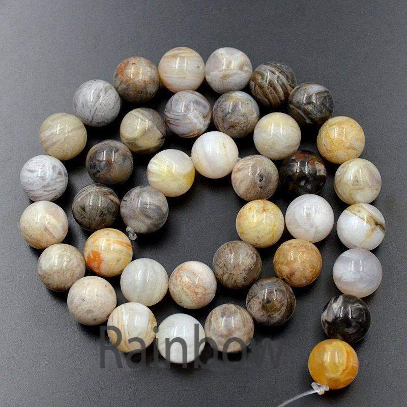 Naturel Bamboo Leaf Agate beads, 4-10mm, 15.5'' inch strand