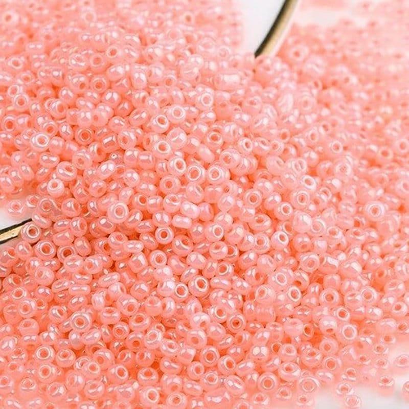 Pearl Pink japanese seed beads, glass Austria Miyuki Delica round small beads, 1000pcs, 2mm 12/0