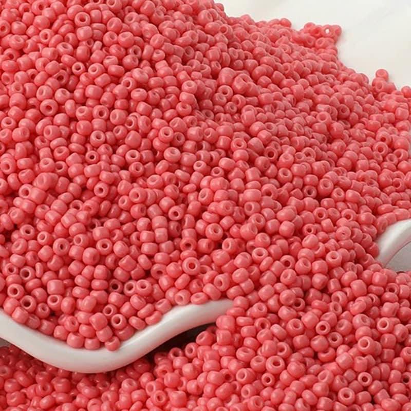 Pink Coral Opaque japanese seed beads, 2mm 12/0 Miyuki Delica small glass Austria round beads, 1000pcs