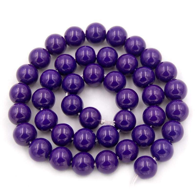 Purple Coated Czech Glass Pearl Smooth Round Beads, 4-16mm
