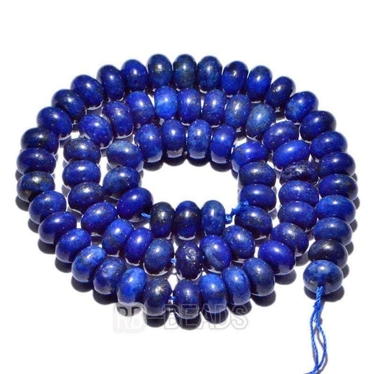 Semiprecious Natural Rondelle Disk Lapis Lazuli Beads, Smooth Matte and Faceted Stone Beads, Loose 4x6mm 5x8mm, 15.5'' strand