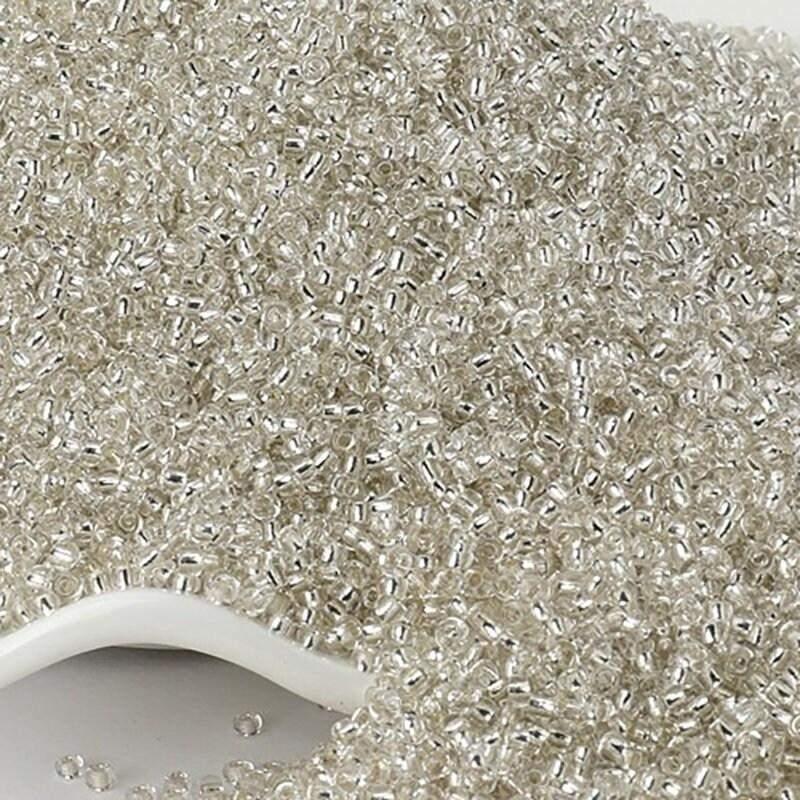 Silver gray Lined Transparen preciosa seed beads, beadworking 2mm 12/0 Miyuki Delica small glass beads, Austria round beads, 1000 pcs