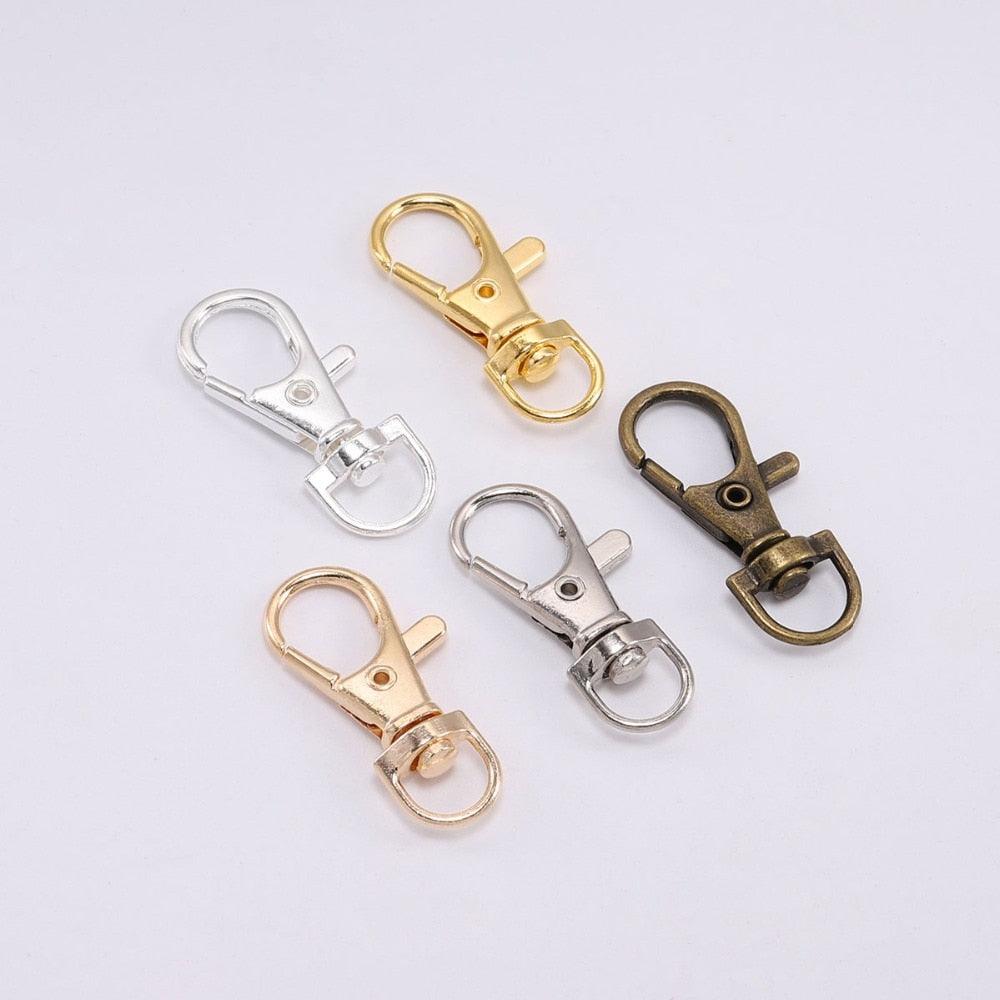 Split Key Ring Swivel Lobster Clasp, 10pcs