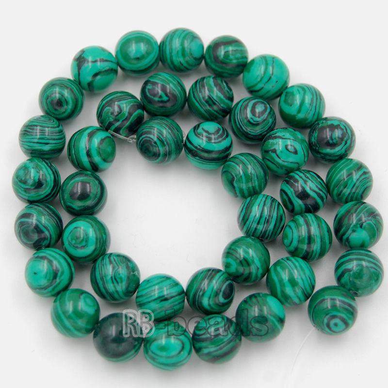 Synthetic Malachite Beads, loose Jewelry Round Gemstone, 4m-12mm, 15.5'' strand