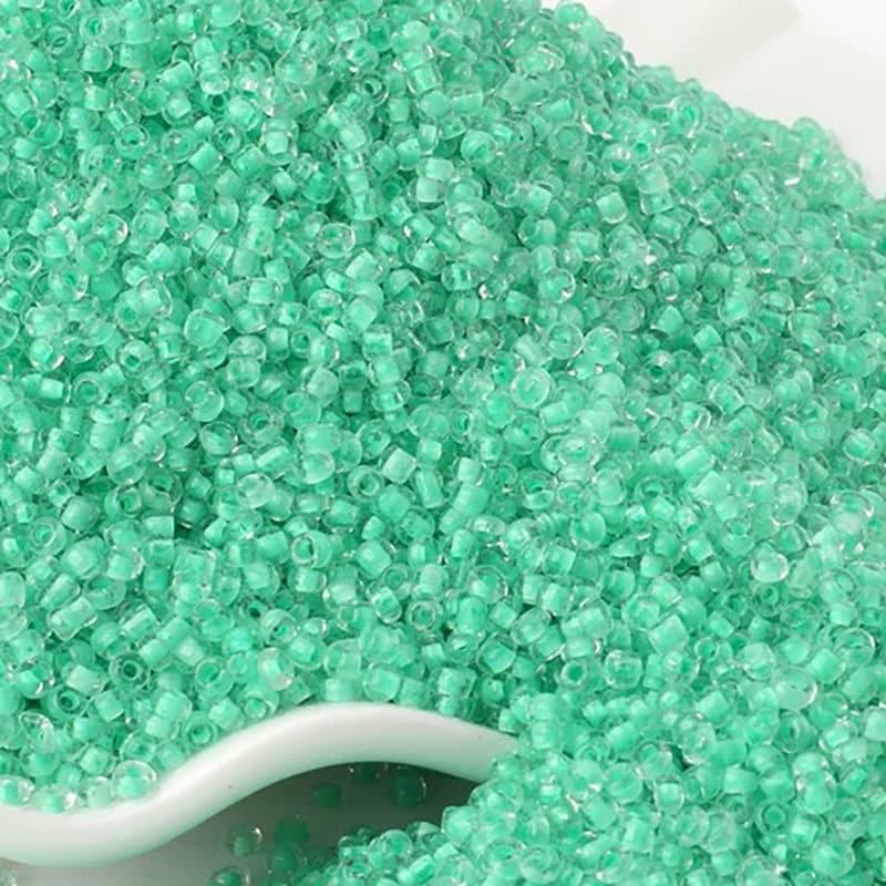 Transparent green Lined japanese seed beads, 2mm 12/0 toho Miyuki Delica small glass beads, Austria round beads, Clear, 1000 pcs