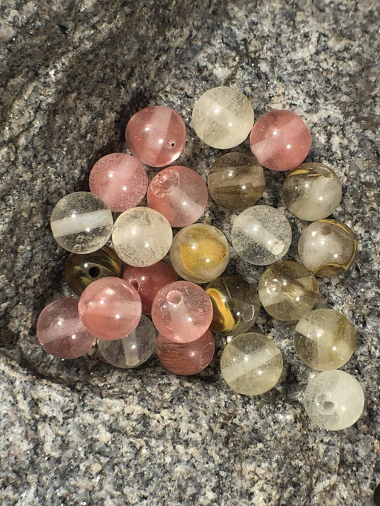 Watermelon Quartz beads, Wholesale Round Gemstone Beads, 4-12mm