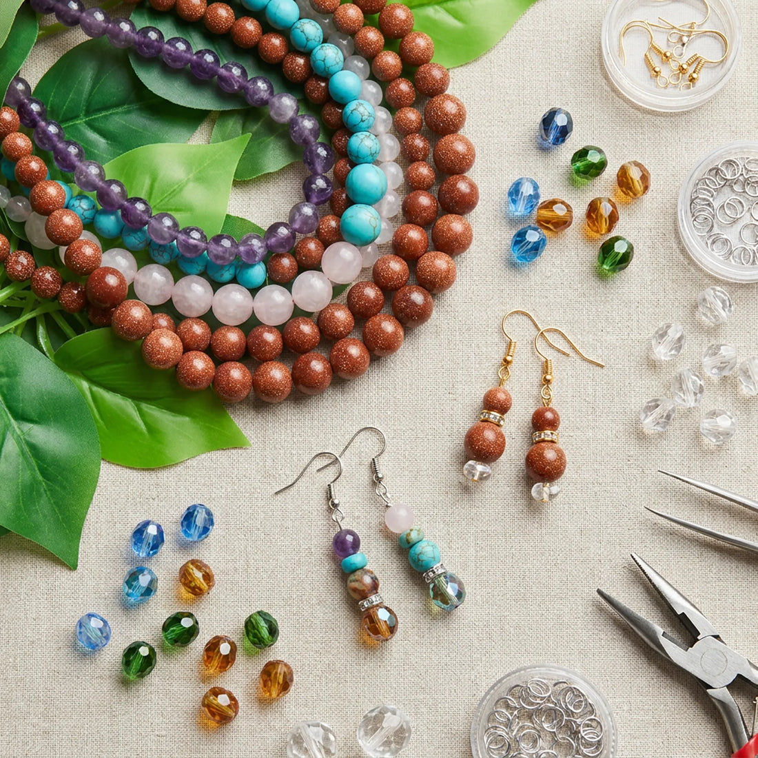 How to choose beads for earrings using different bead materials and shapes